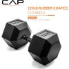 imageCAP Barbell Coated Hex Dumbbell Weight  Multiple OptionsBlack Handle