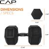 imageCAP Barbell Coated Hex Dumbbell Weight  Multiple OptionsBlack Handle