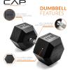 imageCAP Barbell Coated Hex Dumbbell Weight  Multiple OptionsChrome Handle