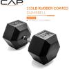 imageCAP Barbell Coated Hex Dumbbell Weight  Multiple OptionsChrome Handle