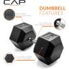 imageCAP Barbell Coated Hex Dumbbell Weight  Multiple OptionsChrome Handle