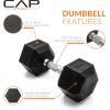 imageCAP Barbell Coated Hex Dumbbell Weight  Multiple OptionsChrome Handle