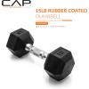imageCAP Barbell Coated Hex Dumbbell Weight  Multiple OptionsChrome Handle