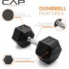 imageCAP Barbell Coated Hex Dumbbell Weight  Multiple OptionsChrome Handle