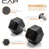 imageCAP Barbell Coated Hex Dumbbell Weight  Multiple OptionsChrome Handle
