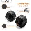 imageCAP Barbell Coated Hex Dumbbell Weight  Multiple OptionsChrome Handle