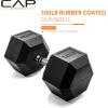 imageCAP Barbell Coated Hex Dumbbell Weight  Multiple OptionsChrome Handle