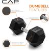 imageCAP Barbell Coated Hex Dumbbell Weight  Multiple OptionsChrome Handle