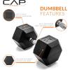 imageCAP Barbell Coated Hex Dumbbell Weight  Multiple OptionsChrome Handle