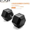 imageCAP Barbell Coated Hex Dumbbell Weight  Multiple OptionsChrome Handle