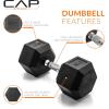 imageCAP Barbell Coated Hex Dumbbell Weight  Multiple OptionsChrome Handle