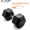imageCAP Barbell Coated Hex Dumbbell Weight  Multiple OptionsChrome Handle