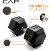 imageCAP Barbell Coated Hex Dumbbell Weight  Multiple OptionsChrome Handle