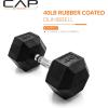 imageCAP Barbell Coated Hex Dumbbell Weight  Multiple OptionsChrome Handle