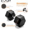 imageCAP Barbell Coated Hex Dumbbell Weight  Multiple OptionsChrome Handle