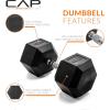 imageCAP Barbell Coated Hex Dumbbell Weight  Multiple OptionsChrome Handle