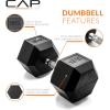 imageCAP Barbell Coated Hex Dumbbell Weight  Multiple OptionsChrome Handle