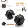 imageCAP Barbell Coated Hex Dumbbell Weight  Multiple OptionsChrome Handle