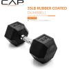 imageCAP Barbell Coated Hex Dumbbell Weight  Multiple OptionsChrome Handle