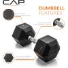 imageCAP Barbell Coated Hex Dumbbell Weight  Multiple OptionsChrome Handle