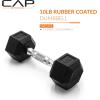 imageCAP Barbell Coated Hex Dumbbell Weight  Multiple OptionsChrome Handle