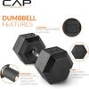 imageCAP Barbell Coated Hex Dumbbell Weight  Multiple OptionsComfort Grip