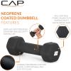 imageCAP Barbell Neoprene Dumbbell Weights Pairs ampamp Sets  Multiple ColorsBlack
