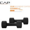 imageCAP Barbell Neoprene Dumbbell Weights Pairs ampamp Sets  Multiple ColorsBlack