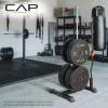 imageCAP Barbell Olympic Bumper Plate Tree Rack with 4 Weight Plate Posts and 2 Barbell Storage Holders  Multiple ColorsBlack
