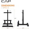 imageCAP Barbell Olympic Bumper Plate Tree Rack with 4 Weight Plate Posts and 2 Barbell Storage Holders  Multiple ColorsBlack