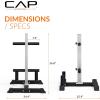 imageCAP Barbell Olympic Bumper Plate Tree Rack with 4 Weight Plate Posts and 2 Barbell Storage Holders  Multiple ColorsGray