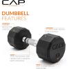 imageCAP Barbell Rubber Coated Dumbbell Weight Set with Vertical Rack  100 lb 150 lb and 210 lb Options100 lb  Set