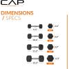 imageCAP Barbell Rubber Coated Dumbbell Weight Set with Vertical Rack  100 lb 150 lb and 210 lb Options100 lb  Set