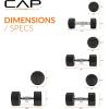 imageCAP Barbell Rubber Coated Dumbbell Weight Set with Vertical Rack  100 lb 150 lb and 210 lb Options100 lb  Set