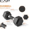imageCAP Barbell Rubber Coated Dumbbell Weight Set with Vertical Rack  100 lb 150 lb and 210 lb Options100 lb  Set