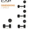imageCAP Barbell Rubber Coated Dumbbell Weight Set with Vertical Rack  100 lb 150 lb and 210 lb Options100 lb  Set