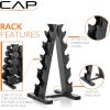 imageCAP Barbell Rubber Coated Dumbbell Weight Set with Vertical Rack  100 lb 150 lb and 210 lb Options150 lb  Set