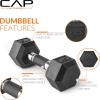 imageCAP Barbell Rubber Coated Dumbbell Weight Set with Vertical Rack  100 lb 150 lb and 210 lb Options150 lb  Set