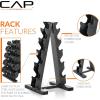 imageCAP Barbell Rubber Coated Dumbbell Weight Set with Vertical Rack  100 lb 150 lb and 210 lb Options150 lb  Set