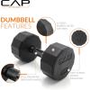 imageCAP Barbell Rubber Coated Dumbbell Weight Set with Vertical Rack  100 lb 150 lb and 210 lb Options150 lb  Set