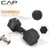 imageCAP Barbell Rubber Coated Dumbbell Weight Set with Vertical Rack  100 lb 150 lb and 210 lb Options150 lb  Set