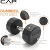 imageCAP Barbell Rubber Coated Dumbbell Weight Set with Vertical Rack  100 lb 150 lb and 210 lb Options150 lb  Set