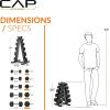 imageCAP Barbell Rubber Coated Dumbbell Weight Set with Vertical Rack  100 lb 150 lb and 210 lb Options150 lb  Set