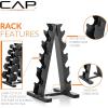 imageCAP Barbell Rubber Coated Dumbbell Weight Set with Vertical Rack  100 lb 150 lb and 210 lb Options150 lb  Set