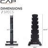 imageCAP Barbell Rubber Coated Dumbbell Weight Set with Vertical Rack  100 lb 150 lb and 210 lb Options210 lb  Set  Black Rack