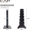 imageCAP Barbell Rubber Coated Dumbbell Weight Set with Vertical Rack  100 lb 150 lb and 210 lb Options210 lb  Set  Silver Rack