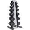 imageCAP Barbell Rubber Coated Dumbbell Weight Set with Vertical Rack  100 lb 150 lb and 210 lb Options210 lb  Set  Silver Rack