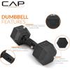 imageCAP Barbell Rubber Coated Dumbbell Weight Set with Vertical Rack  100 lb 150 lb and 210 lb Options210 lb  Set  Silver Rack