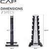 imageCAP Barbell Rubber Coated Dumbbell Weight Set with Vertical Rack  100 lb 150 lb and 210 lb Options210 lb  Set  Silver Rack