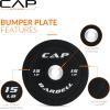 imageCAP Barbell Rubber Olympic Bumper Plate  Multiple OptionsColorsCompetition